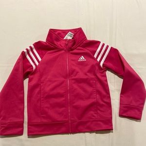 Adidas pink and white toddler jacket